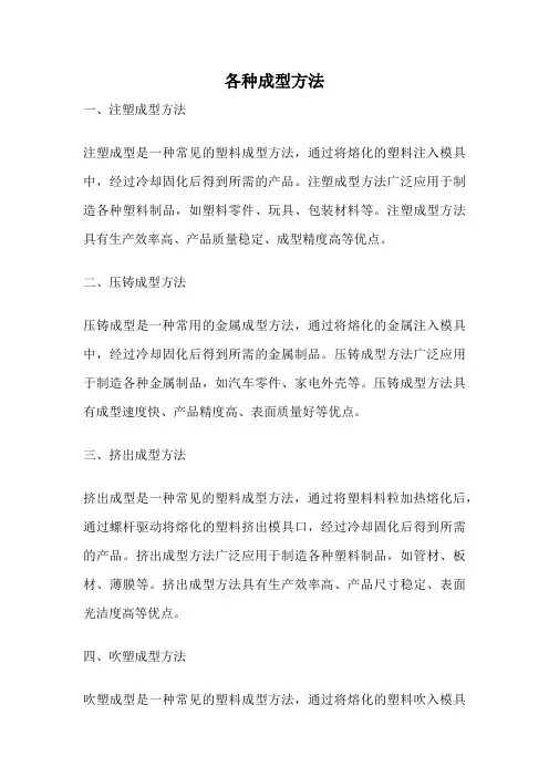 各种成型方法