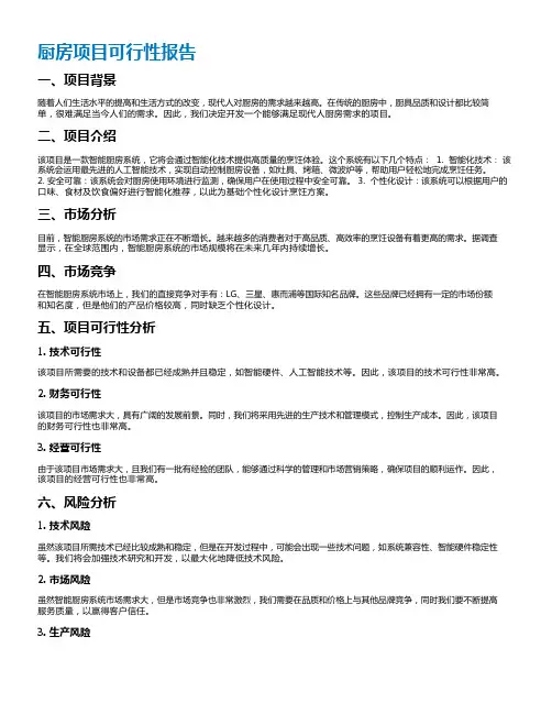 厨房项目可行性报告