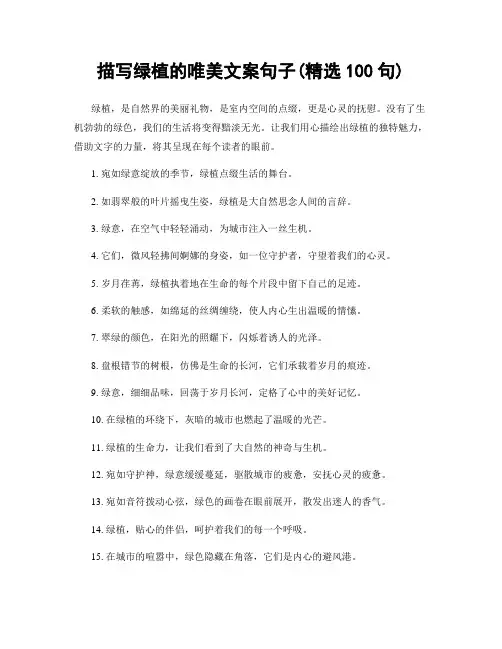 描写绿植的唯美文案句子(精选100句)
