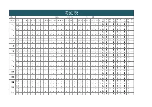考勤表(实用出勤记录表)