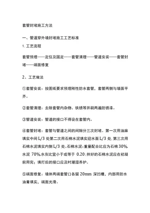 (全)套管封堵施工方法