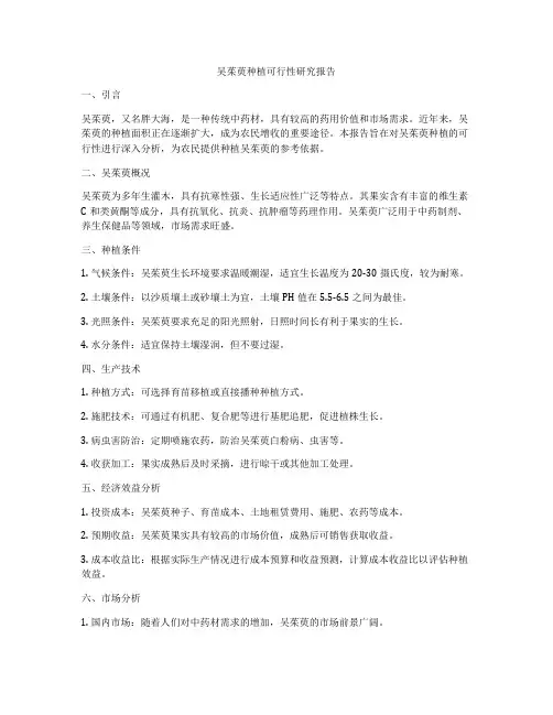 吴茱萸种植可行性研究报告