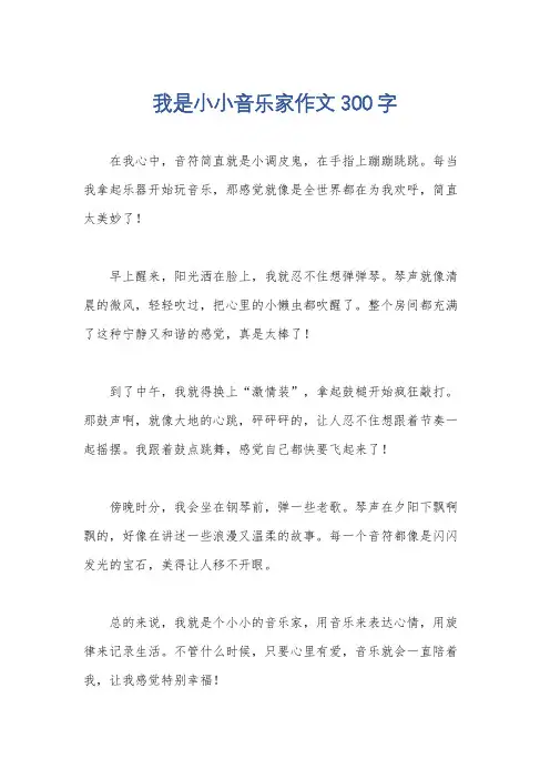 我是小小音乐家作文300字