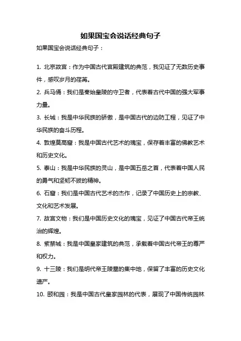 如果国宝会说话经典句子