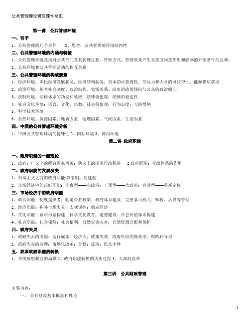 公共管理理论研究课件总汇