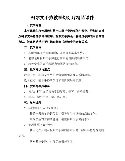 柯尔文手势教学幻灯片精品课件