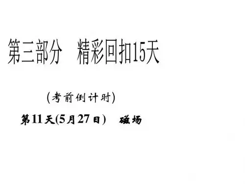 2013年高三物理二轮精彩回扣15天课件：第11天磁场