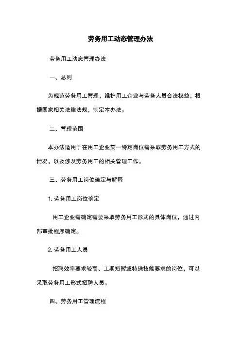 劳务用工动态管理办法