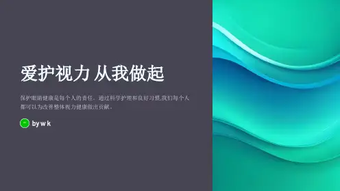 爱护视力主题班会PPT课件