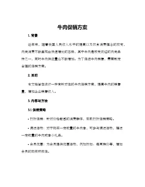 牛肉促销方案