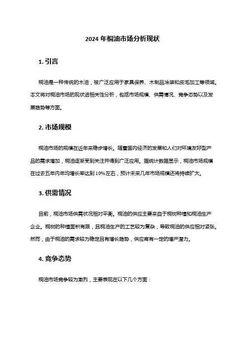 2024年桐油市场分析现状