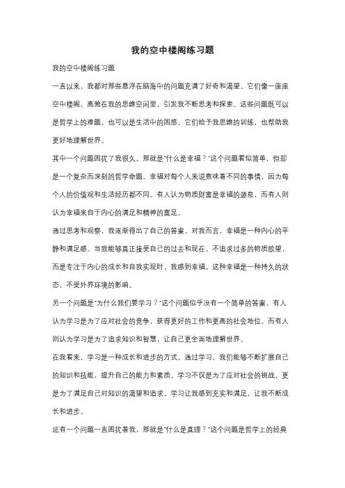 我的空中楼阁练习题