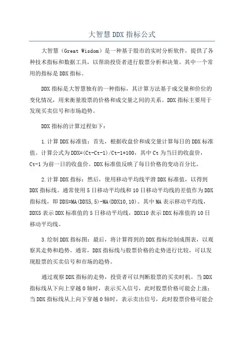 大智慧DDX指标公式