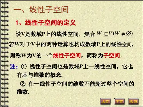 矩阵论 线性子空间