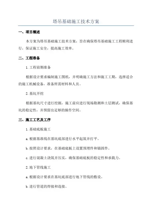 塔吊基础施工技术方案