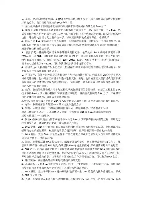 基因工程名词解释