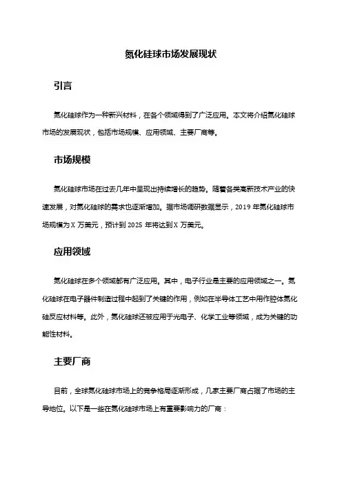 2024年氮化硅球市场发展现状