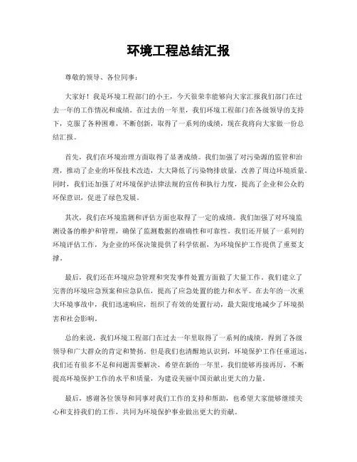 环境工程总结汇报