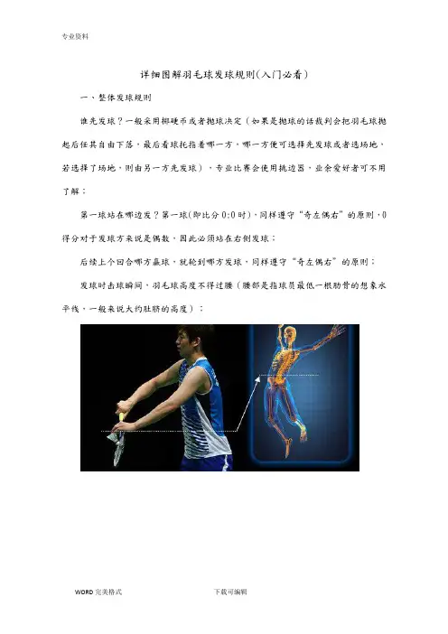 详细图解羽毛球发球规则