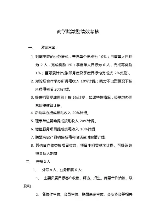 商学院绩效办法-商学院激励绩效考核