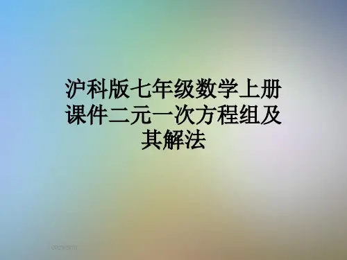 沪科版七年级数学上册课件二元一次方程组及其解法