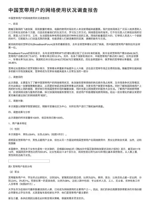 中国宽带用户的网络使用状况调查报告