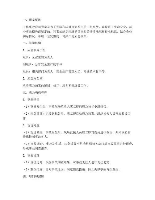 油田工伤事故应急处置预案
