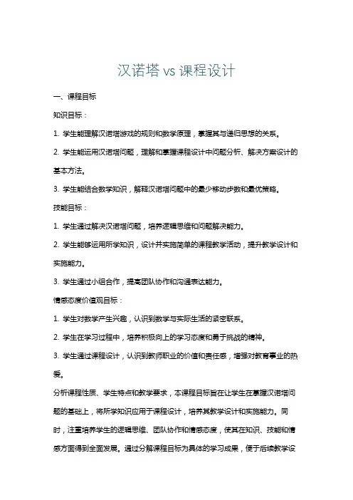 汉诺塔vs课程设计