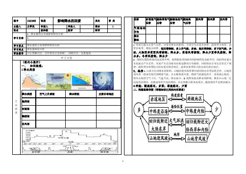 影响降水的因素教案