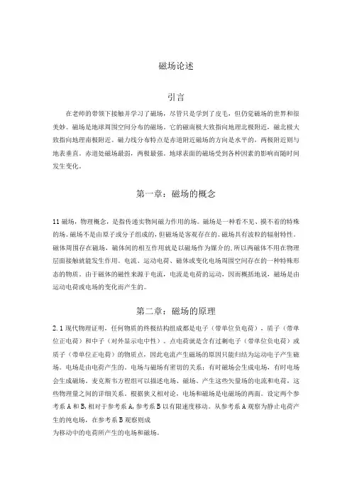 39磁场的基本论述