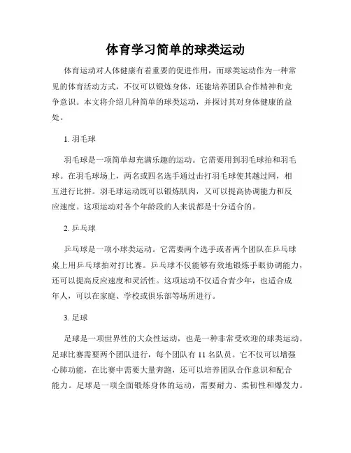 体育学习简单的球类运动