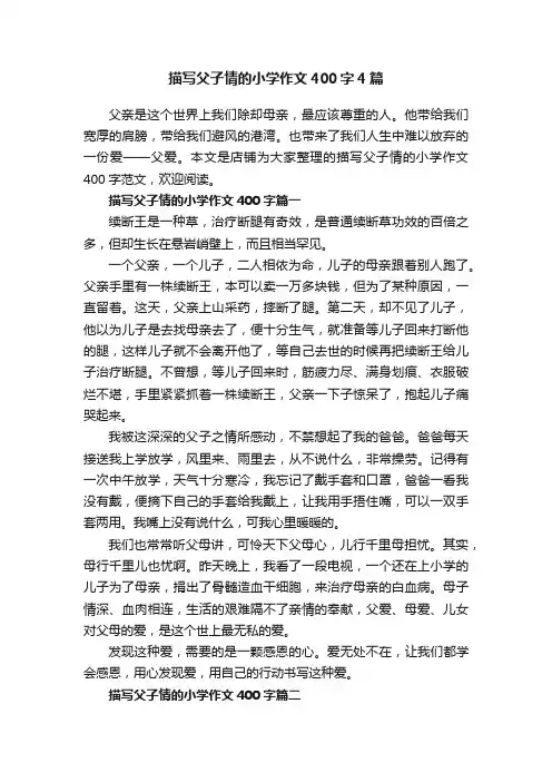 描写父子情的小学作文400字4篇