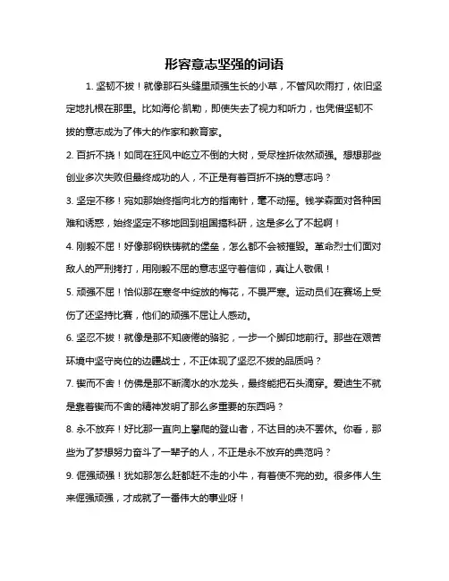 形容意志坚强的词语
