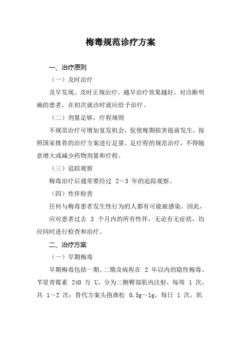 梅毒规范诊疗方案