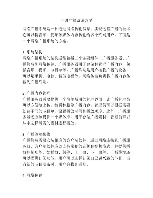 网络广播系统方案