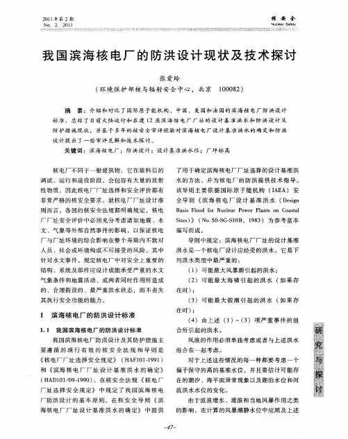 我国滨海核电厂的防洪设计现状及技术探讨