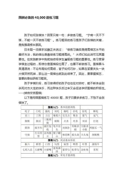 围棋必备的40,000道练习题