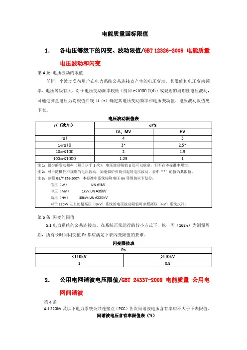 电能质量标准