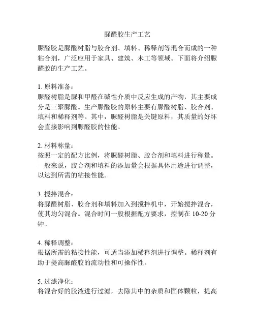 脲醛胶生产工艺