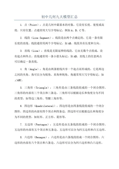 初中几何九大模型汇总