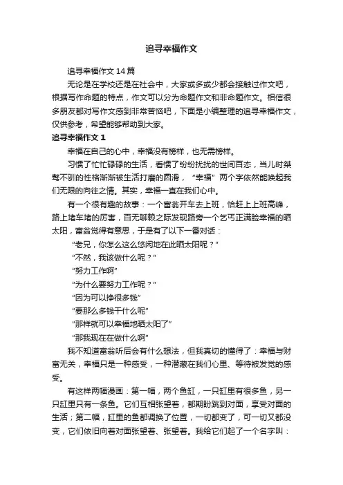 追寻幸福作文14篇