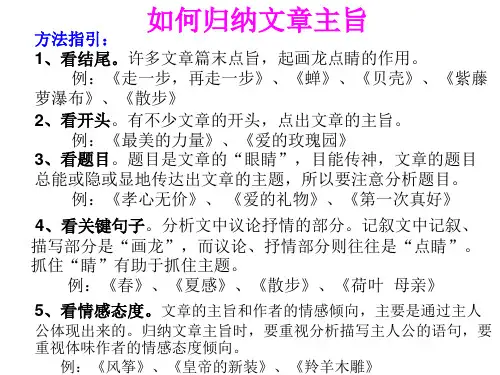 如何归纳文章主旨