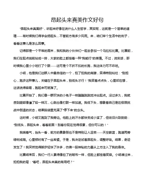 昂起头来真美作文好句