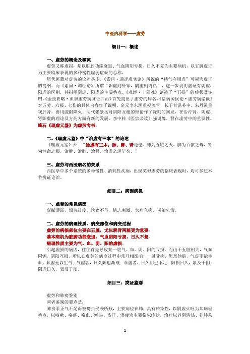 中医内科学——虚劳