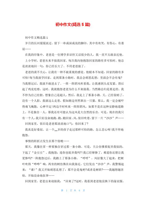 初中作文(精选5篇)