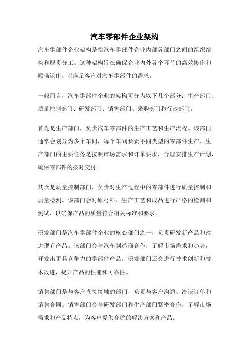 汽车零部件企业架构