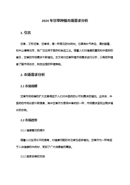 2024年甘草种植市场需求分析