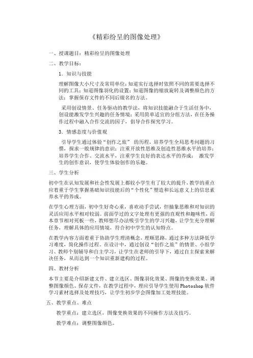 《精彩纷呈的图像处理》教案