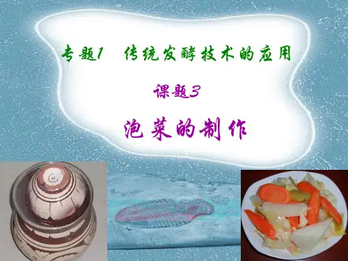 人版生物选修1泡菜的制作