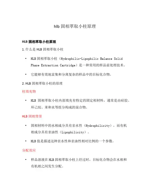hlb固相萃取小柱原理